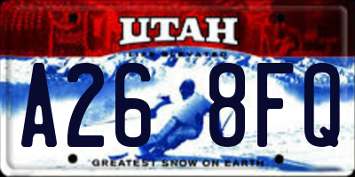 UT license plate A268FQ