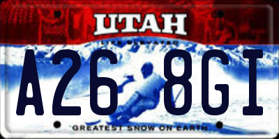 UT license plate A268GI