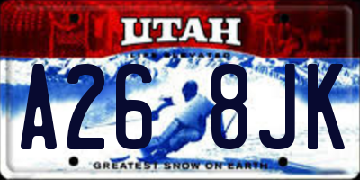 UT license plate A268JK