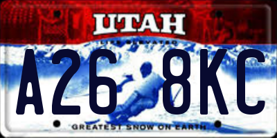 UT license plate A268KC