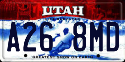 UT license plate A268MD