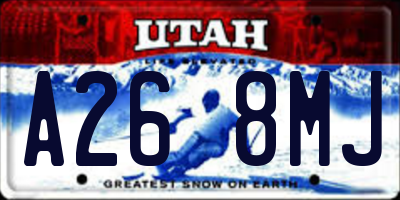 UT license plate A268MJ