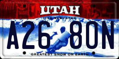 UT license plate A268ON