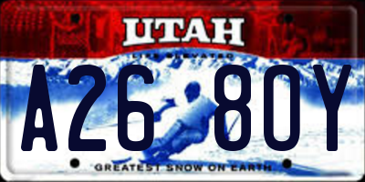 UT license plate A268OY