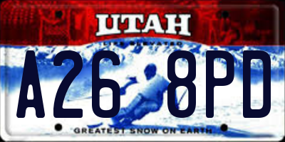 UT license plate A268PD