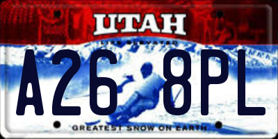 UT license plate A268PL