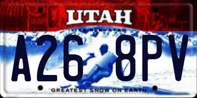 UT license plate A268PV