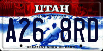 UT license plate A268RD