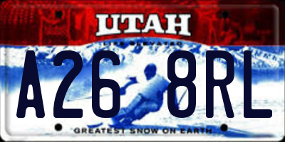 UT license plate A268RL