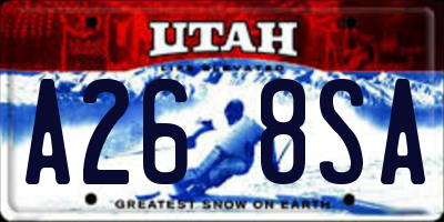 UT license plate A268SA