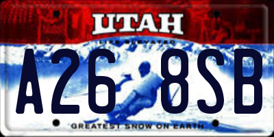 UT license plate A268SB
