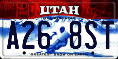 UT license plate A268ST