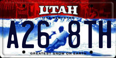 UT license plate A268TH