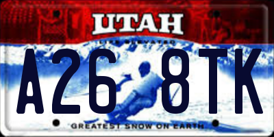 UT license plate A268TK
