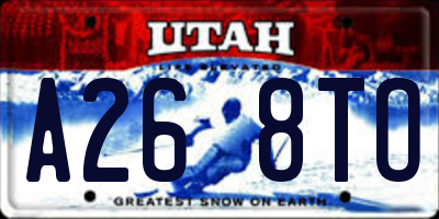 UT license plate A268TO