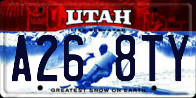 UT license plate A268TY