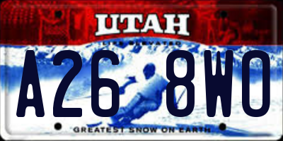UT license plate A268WO
