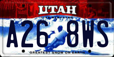 UT license plate A268WS