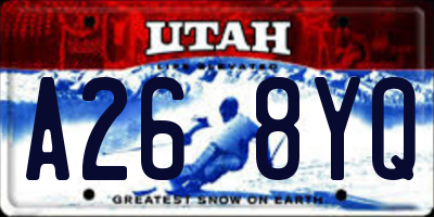 UT license plate A268YQ