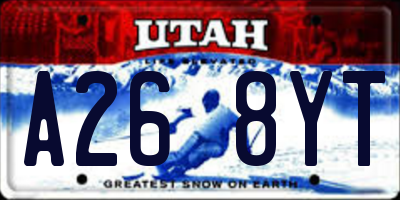 UT license plate A268YT
