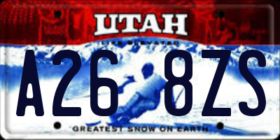 UT license plate A268ZS