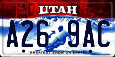 UT license plate A269AC