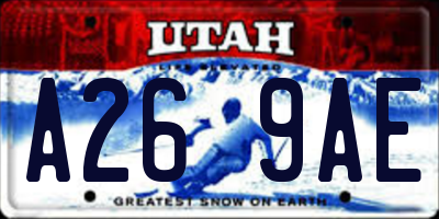 UT license plate A269AE