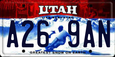 UT license plate A269AN