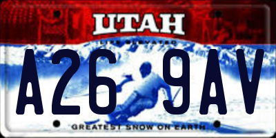 UT license plate A269AV