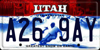 UT license plate A269AY