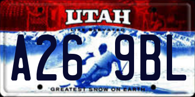 UT license plate A269BL