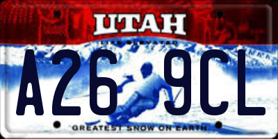 UT license plate A269CL