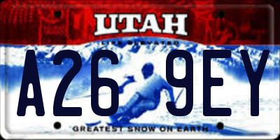 UT license plate A269EY