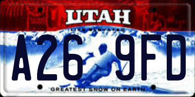 UT license plate A269FD