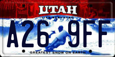 UT license plate A269FF