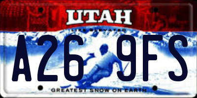 UT license plate A269FS