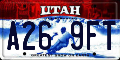 UT license plate A269FT