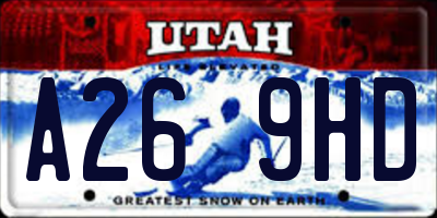 UT license plate A269HD