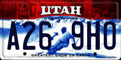 UT license plate A269HO