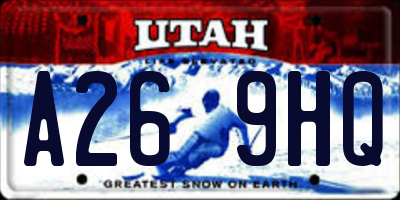 UT license plate A269HQ