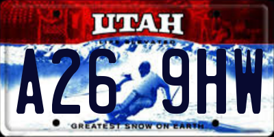 UT license plate A269HW