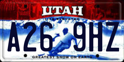UT license plate A269HZ