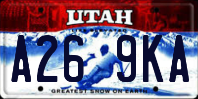 UT license plate A269KA