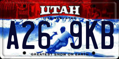 UT license plate A269KB