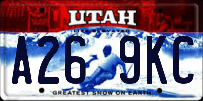 UT license plate A269KC