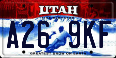 UT license plate A269KF