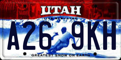 UT license plate A269KH