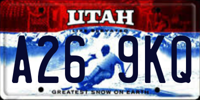 UT license plate A269KQ