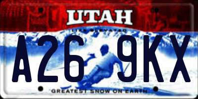 UT license plate A269KX