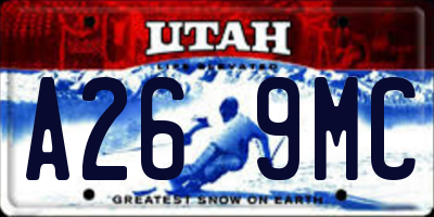 UT license plate A269MC